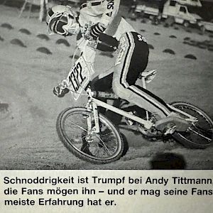 Whatever was meant by "Schnodderigkeit", Andy's riding style was certainly not. From Speed 1984