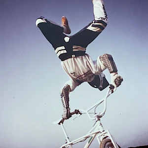 Handstand on the beach of Lanzarote in 1986