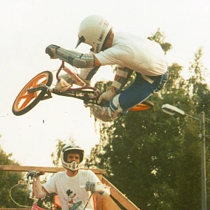 Mit Thomas auf der Halfpipe in Möhringen, 1985