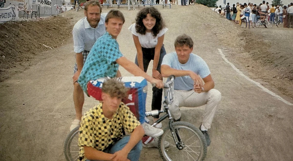 The original line-up of the BMX Special. From the left: Ekkehardt Teichreber, Karsten Moeller, Andreas Gillmeister, Ingeborg Loos and Aris Donzelli