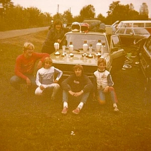 Bei der DM in Darmstadt 1982. Hinten: Jans Mutter Margarete Schmidtmann