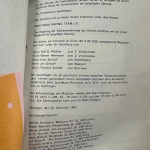 Das Anaconda Racing Team gründet sich 1982