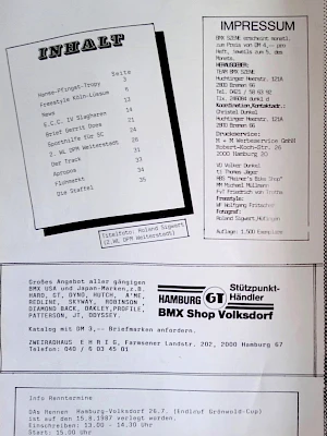 BMX Szene 7 / 1987 Seite 2